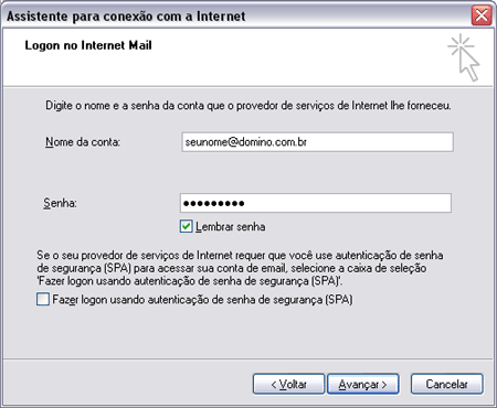 Como configurar o Outlook Express - Assistente para conexão com a Internet