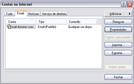 Como configurar o Outlook Express - Contas na Internet